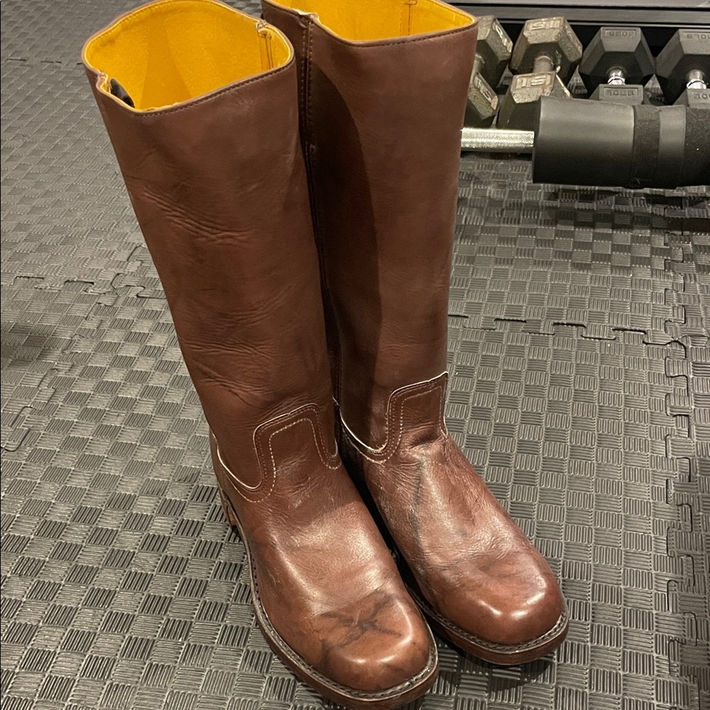 Brown Leather Tall Boots